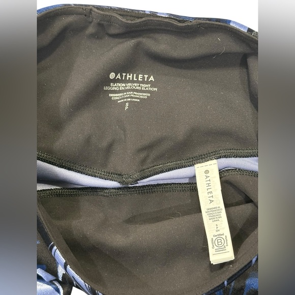 NWT Athleta Women's Elation Velvet Tight  Size Small Color Agate Paisley Black - Picture 6 of 8